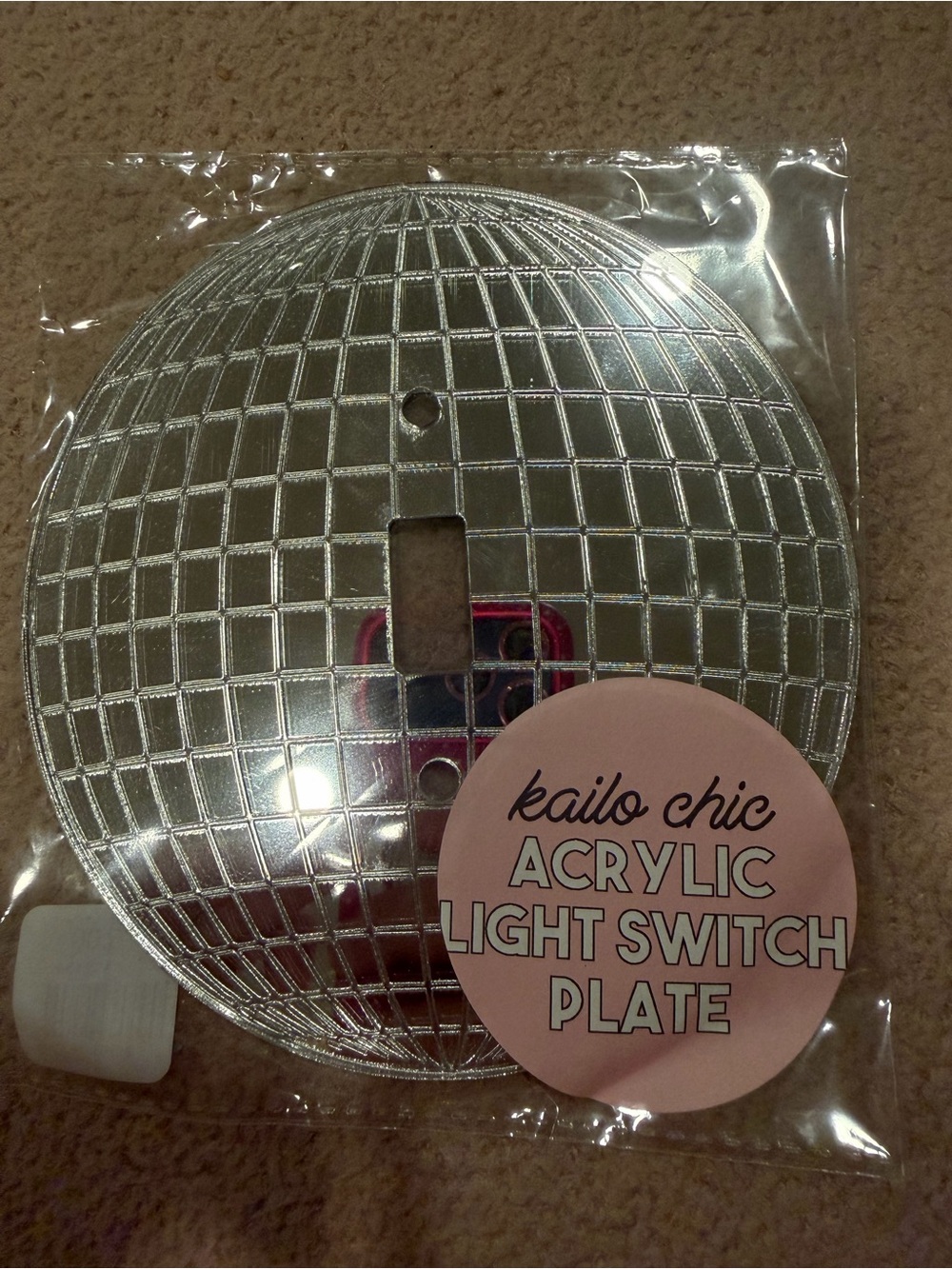 Silver Acrylic Disco Light Switch Plate